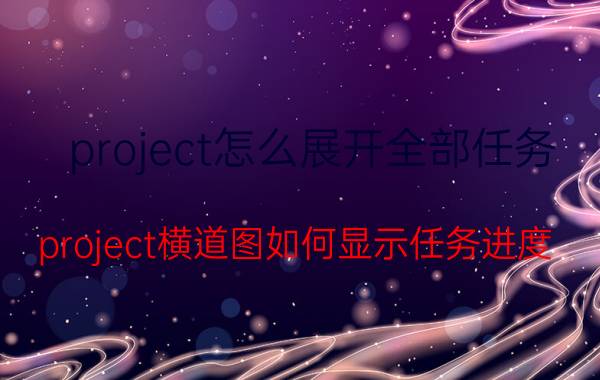 project怎么展开全部任务 project横道图如何显示任务进度？